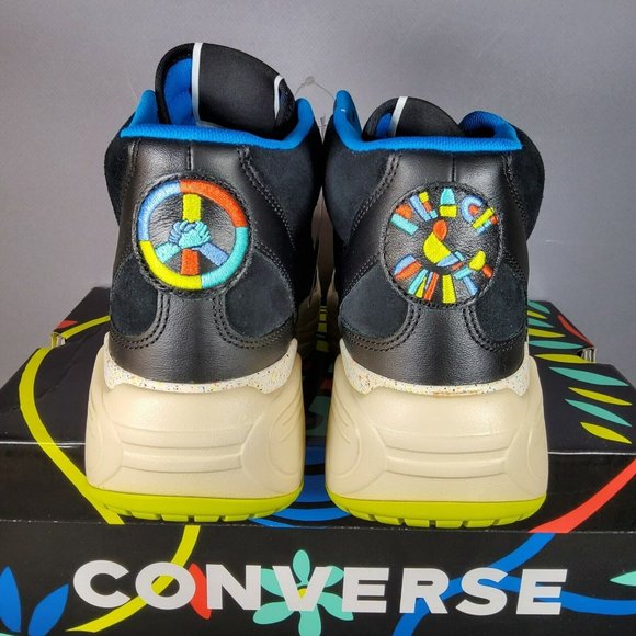 Converse Weapon CX High Peace & Unity Shoes Sneakers Black Cream 172194C Size 10 - Picture 6 of 7